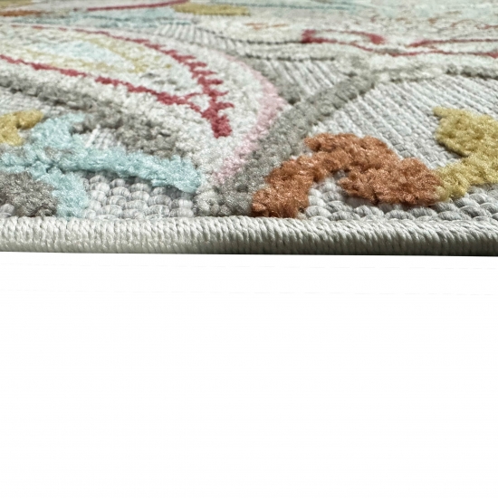 Robuster In- & Outdoor Teppich modern pflegeleicht & flachgewebt mit orientalischem Muster in Bunt