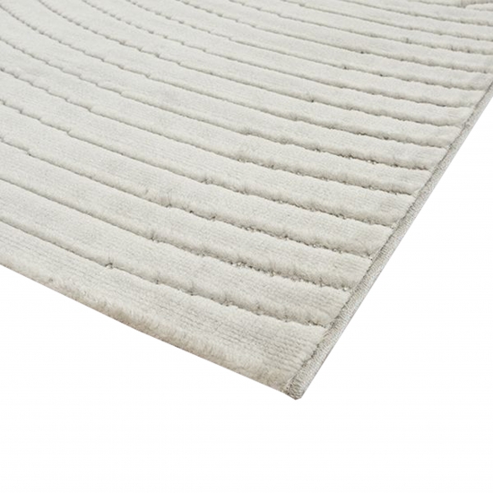 Preview: Wohnzimmerteppich mit niedrigem Flor und besonderem Linienmuster in Grau Preview: Wohnzimmerteppich mit niedrigem Flor und besonderem Linienmuster in Grau