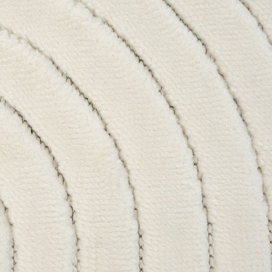 Preview: Wohnzimmerteppich mit niedrigem Flor und halbrundes Linienmuster in Creme Preview: Wohnzimmerteppich mit niedrigem Flor und halbrundes Linienmuster in Creme