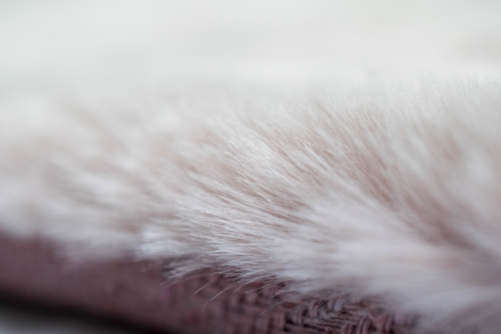 Teppich Kunstfellteppich Hochflor Faux Fur Hasenfell uni Farbe rosa
