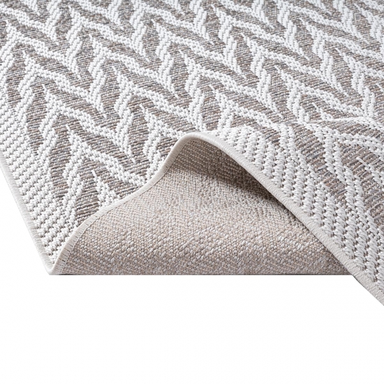 Teppich Beige Creme für In- & Outdoor strapazierfähig pflegeleicht modern