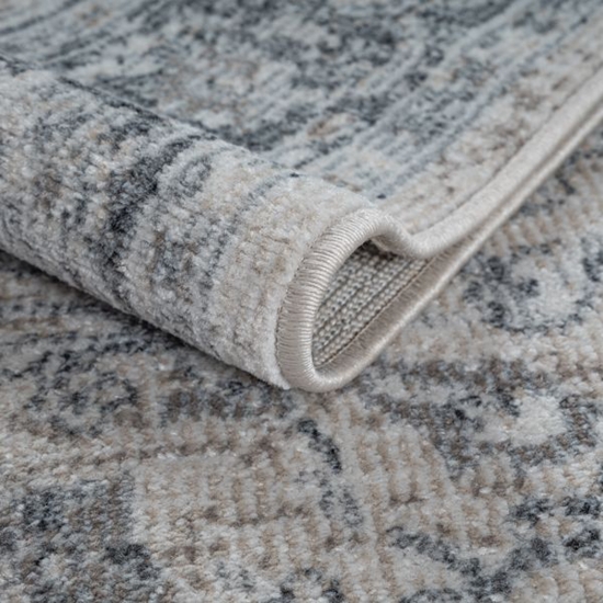 Preview: Teppich Vintage Ornamentmuster Outdoor Wohnzimmerteppich grau