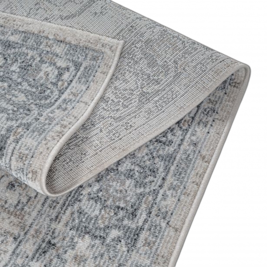 Teppich Vintage Ornamentmuster Outdoor Wohnzimmerteppich grau