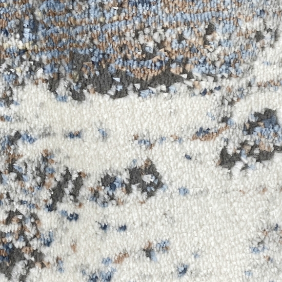 Wohnzimmerteppich – abstraktes Muster – mehrfarbig grau blau