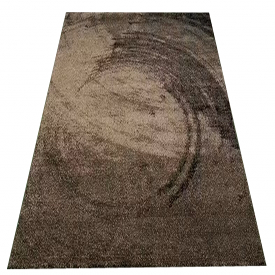 Preview: Moderner Teppich Braun Beige Kreis Design weich Wohnzimmer stilvoll