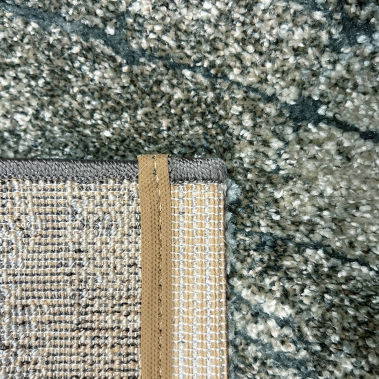 Moderner Teppich Creme Grau Marmor Design weich Wohnzimmer elegant