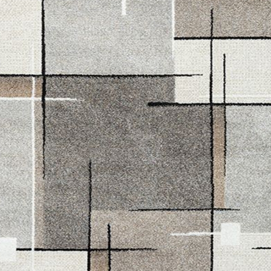 Moderner Teppich mit grafischem Muster in Beige, Grau und Creme – Eleganter Blickfang für jeden Raum