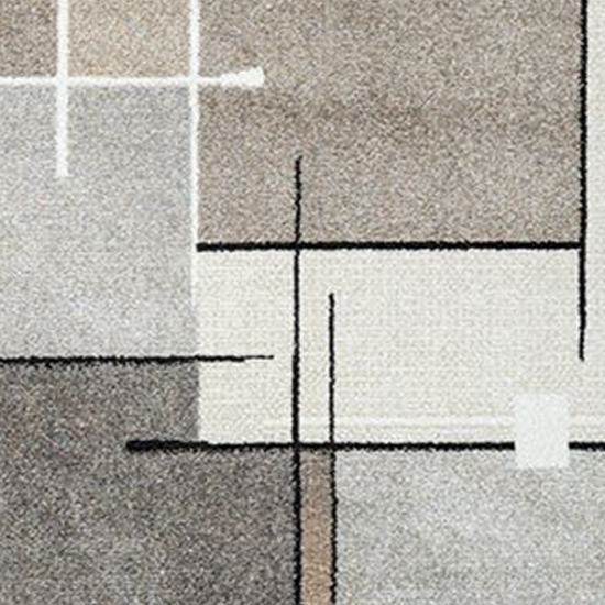 Moderner Teppich mit grafischem Muster in Beige, Grau und Creme – Eleganter Blickfang für jeden Raum