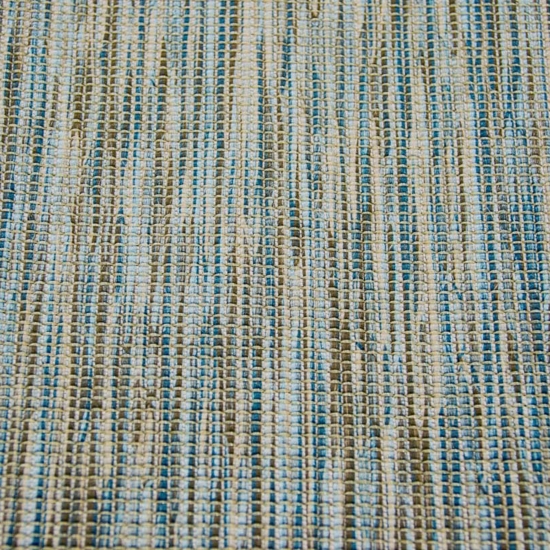 Teppich Modern Flachgewebe Küchenteppich Indoor Teppich Outdoor Teppich beidseitig nutzbar Farbe Blau Beige