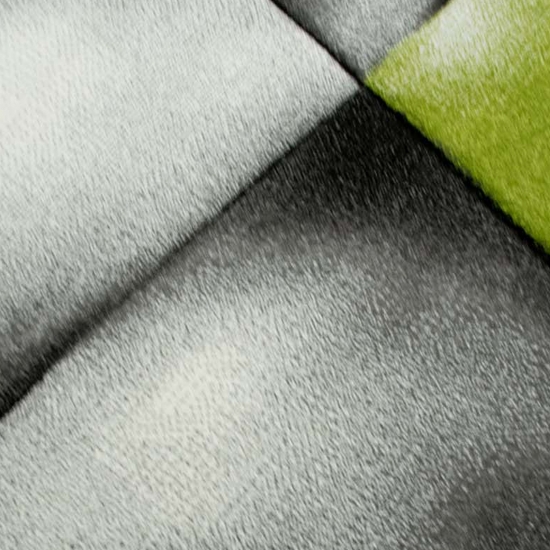 Designer Teppich Moderner Teppich Wohnzimmer Teppich Kurzflor Teppich mit Konturenschnitt Karo Muster Grün Grau Weiß Schwarz
