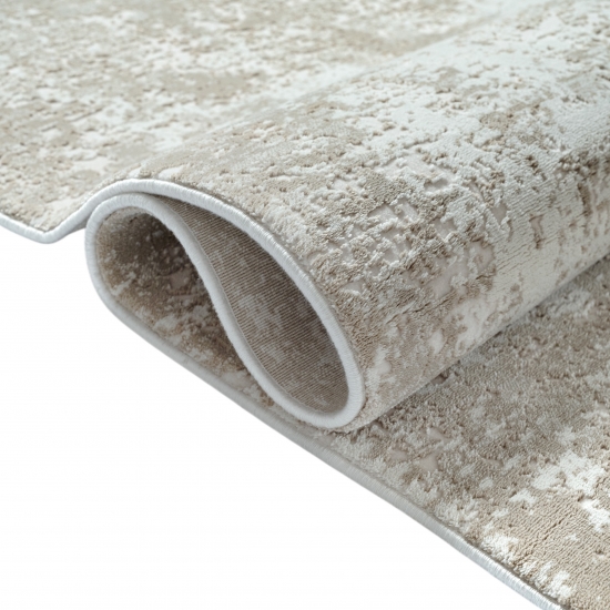 Preview: Teppich Vintage Look weich modern Wohnzimmer Beige