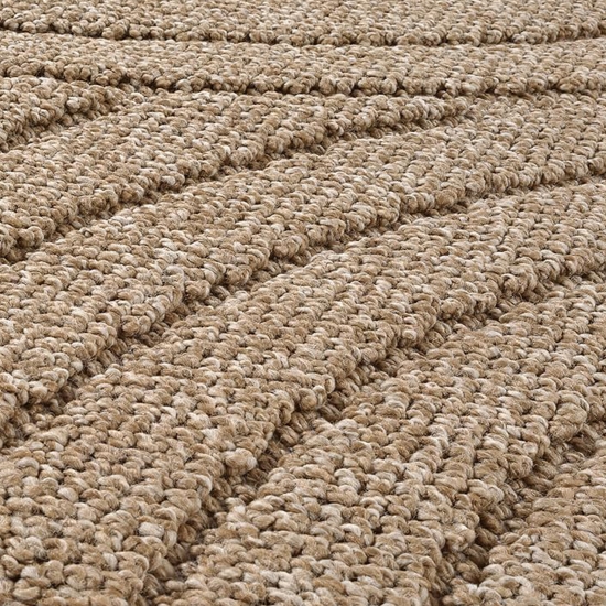 Teppich In- und Outdoor mit Kreislinien-Muster in Beige für moderne Wohn- und Außenbereiche
