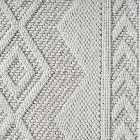 Preview: Boho Teppich mit moderner Loop-Struktur für Wohnräume Creme