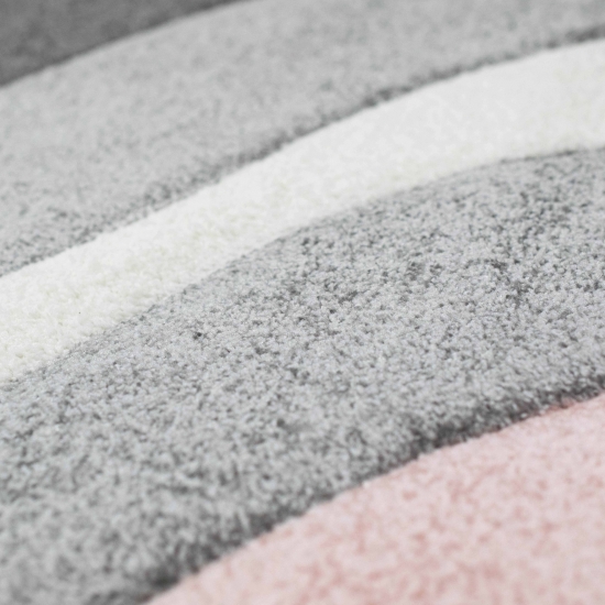 Preview: Rosa grauer Teppich mit Wellendesign | pflegeleicht& praktisch Preview: Rosa grauer Teppich mit Wellendesign | pflegeleicht& praktisch