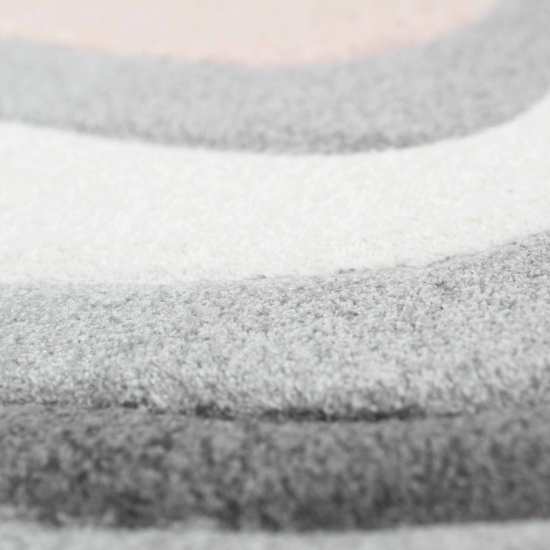 Preview: Rosa grauer Teppich mit Wellendesign | pflegeleicht& praktisch Preview: Rosa grauer Teppich mit Wellendesign | pflegeleicht& praktisch