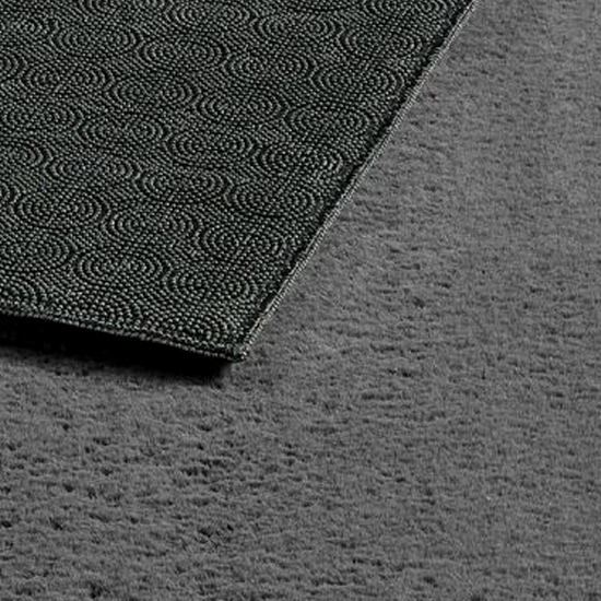 Waschbarer Teppich Anthrazit weich rutschfest für Fußbodenheizung geeignet schadstofffrei pflegeleicht für Schlafzimmer und Wohnzimmer