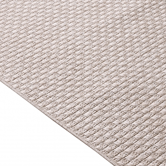 In- & Outdoorteppich Terrasse wetterfest kurzflor einfarbig in beige