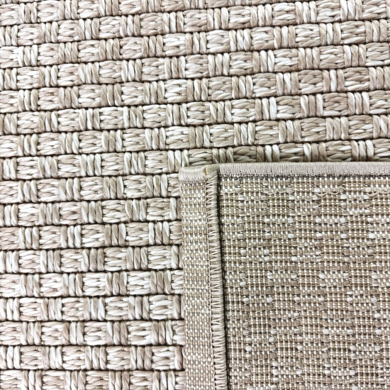 In- & Outdoorteppich Terrasse wetterfest kurzflor einfarbig in beige