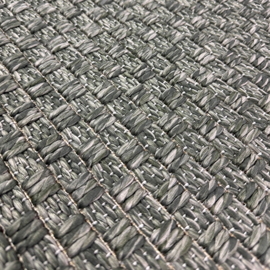 Preview: Teppich Grün Flechtoptik Strapazierfähig Indoor Outdoor