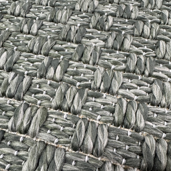 Teppich Grün Flechtoptik Strapazierfähig Indoor Outdoor
