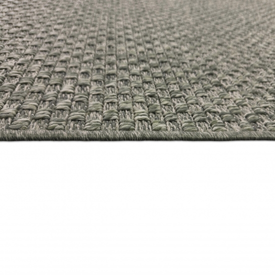 Teppich Grün Flechtoptik Strapazierfähig Indoor Outdoor