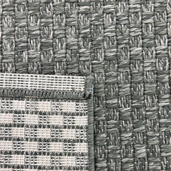Teppich Grün Flechtoptik Strapazierfähig Indoor Outdoor
