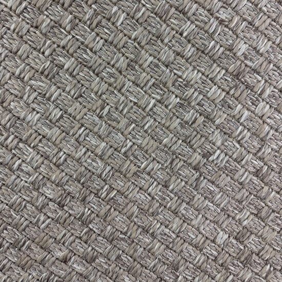 Preview: Teppich Taupe Flechtoptik Strapazierfähig Für Balkon Terrasse