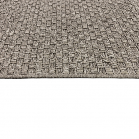 Teppich Taupe Flechtoptik Strapazierfähig Für Balkon Terrasse