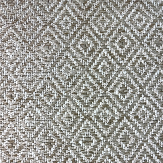 In- & Outdoorteppich Terrasse wetterfest kurzflor im Rautenmuster in beige