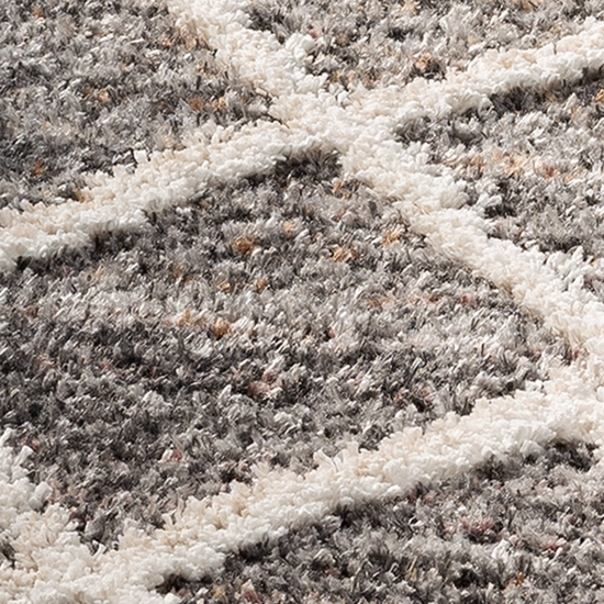 Orient Teppich mit modern legerem Rautenmuster braun grau