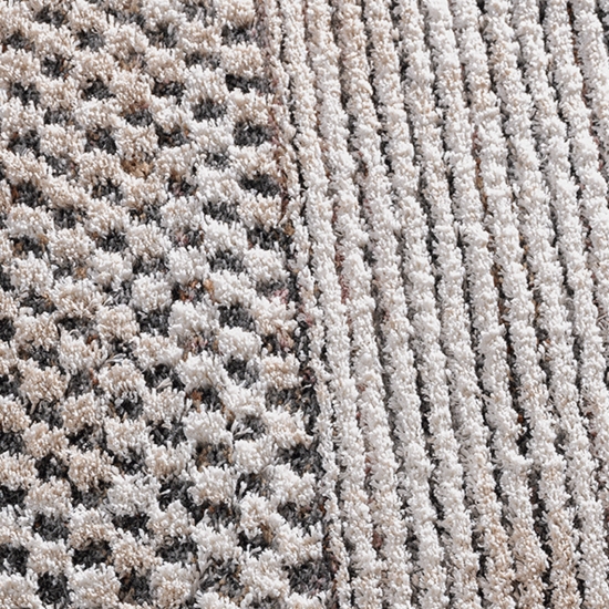 Preview: Hochflorteppich mit 3D-Effekt im skandinavischen Stil in creme braun Preview: Hochflorteppich mit 3D-Effekt im skandinavischen Stil in creme braun