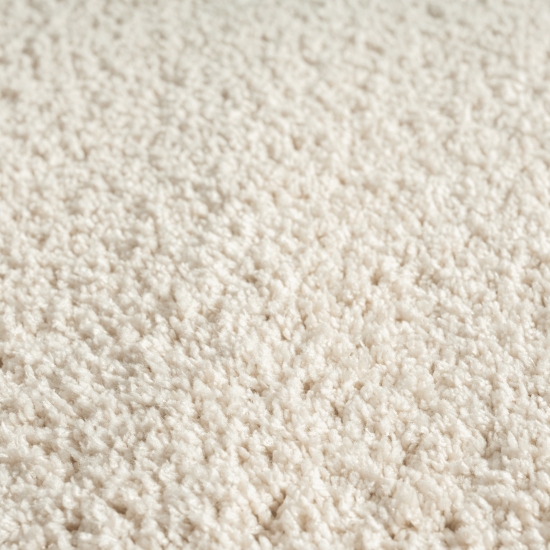 Preview: Gemütlicher Designerteppich Gästezimmer einfarbig creme