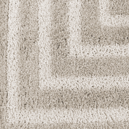 Flauschiger Hochflor-Teppich in Modern & Gemütlich in Beige