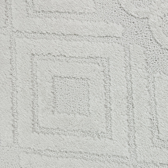 Boho Wohnzimmerteppich mit Rauten und Kreisen in Creme