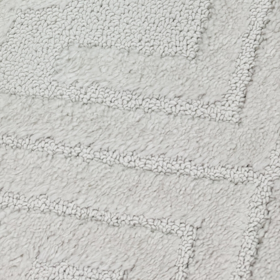 Boho Wohnzimmerteppich mit Rauten und Kreisen in Creme