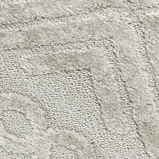 Wohnzimmerteppich Boho Style gemustert mit Rauten und Kreisen in Beige