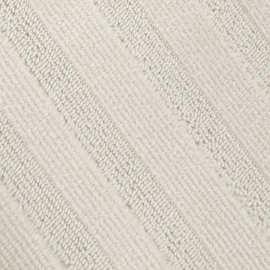 Schimmernder Wohnzimmerteppich gemustert durch Linien mit zwei Webarten in Creme