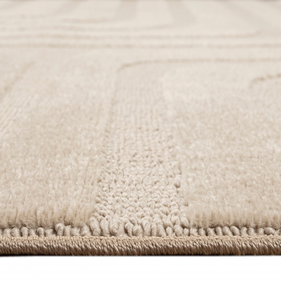 Wohnzimmer-/Schlafzimmerteppich mit Linienmuster in beige, leicht schimmernd