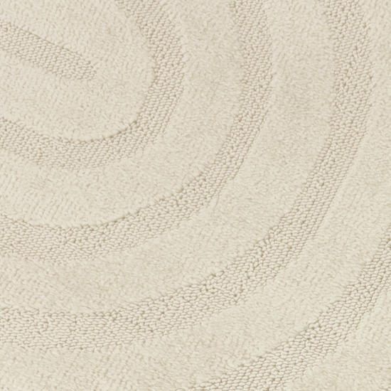 Schimmernder Wohnzimmer-/Schlafzimmer-Teppich strapazierfähig mit ovalem Linienmuster in Creme