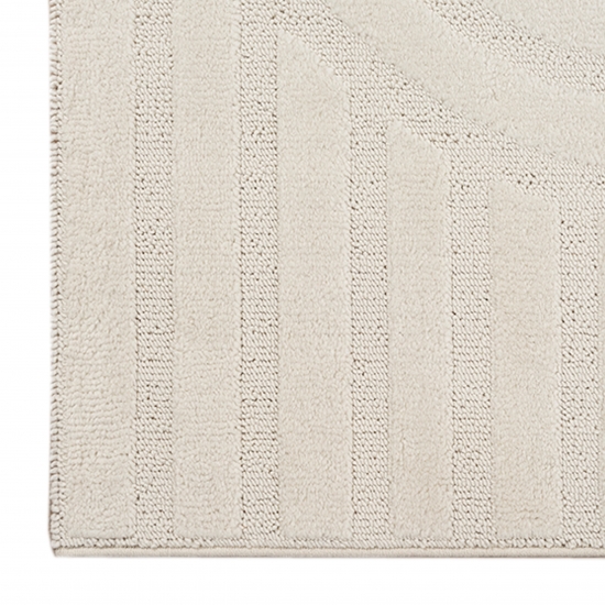 Schimmernder Wohnzimmer-/Schlafzimmer-Teppich strapazierfähig mit ovalem Linienmuster in Creme
