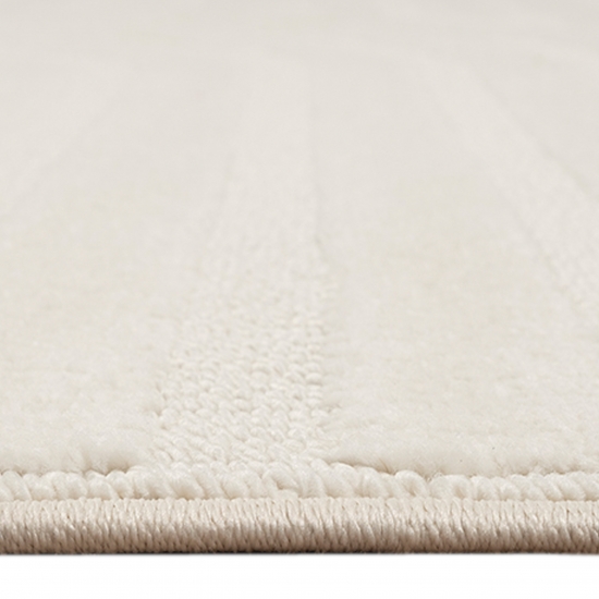 Schimmernder Wohnzimmer-/Schlafzimmer-Teppich strapazierfähig mit ovalem Linienmuster in Creme