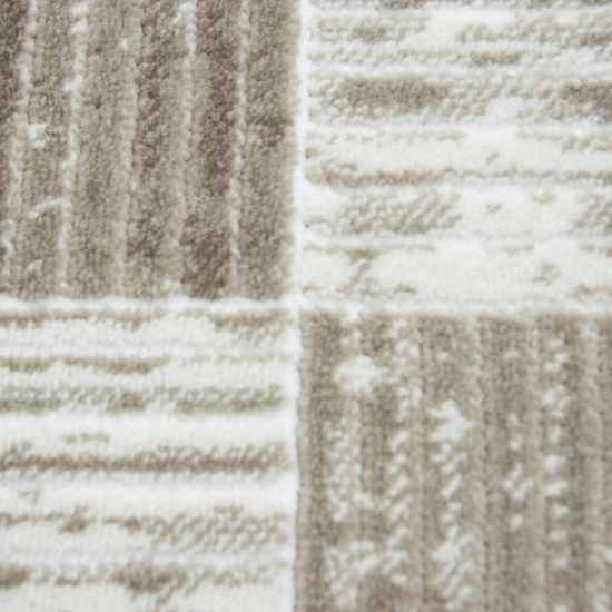 Moderner Kurzflorteppich mit Karomuster Beige Creme Moderner Kurzflorteppich mit Karomuster Beige Creme