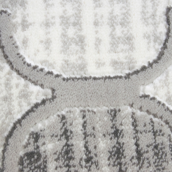 Preview: Moderner Kurzflorteppich mit Ornamentmuster Grau-Beige mit Cremeakzenten Preview: Moderner Kurzflorteppich mit Ornamentmuster Grau-Beige mit Cremeakzenten