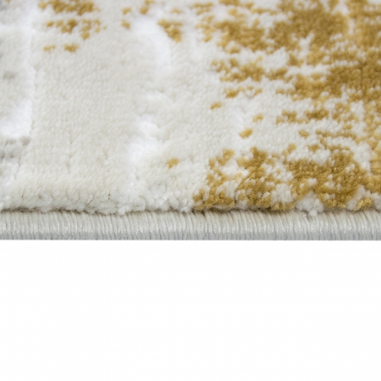 Moderner Kurzflorteppich Grau-Beige mit farbenfrohen Akzenten