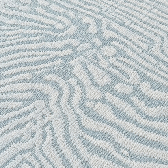 Preview: Teppich Creme mit abstraktem Linienmuster, Fransen und modernem Design