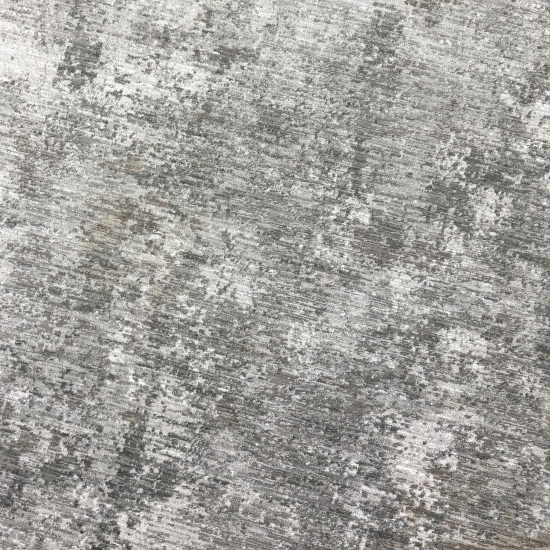 Teppich Grau Creme mit abstrakter Struktur, Fransen und modernem Design
