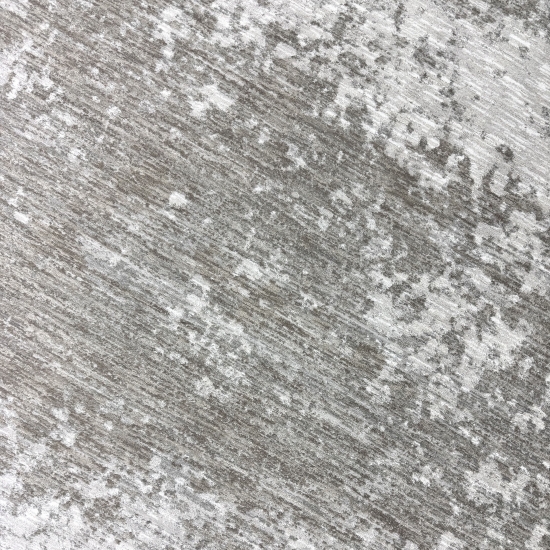 Teppich Beige Creme mit abstraktem Muster, Fransen und modernem Design