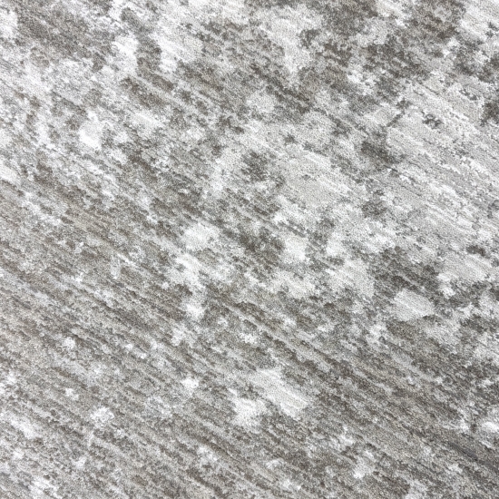 Teppich Beige Creme mit abstraktem Muster, Fransen und modernem Design
