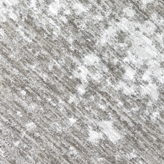 Teppich Beige Creme mit abstraktem Muster, Fransen und modernem Design