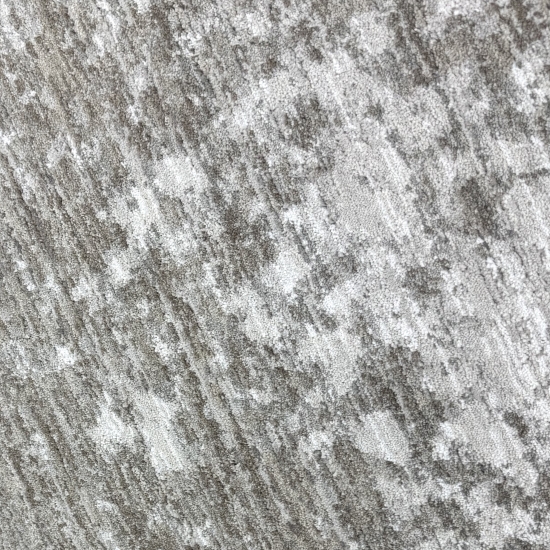 Teppich Beige Creme mit abstraktem Muster, Fransen und modernem Design